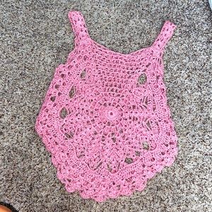 Crocheted pink top
